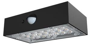 V-TAC napelemes tégla alakú fali lámpa 3W, 2in1 színhővel, szenzorral, fekete házzal - SKU 10305