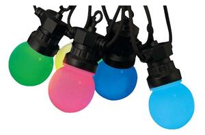 V-TAC IP44 LED színes party fényfüzér 10m, 15db fényforrással és távirányítóval - SKU 23159