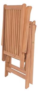 VidaXL 4 db dönthető tömör tíkfa kerti szék