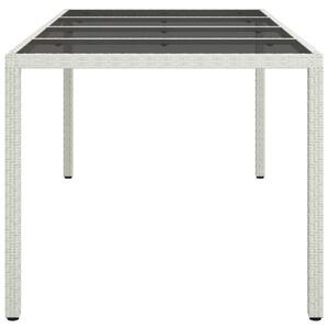 VidaXL fehér polyrattan és edzett üveg kerti asztal 190 x 90 x 75 cm