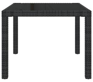 VidaXL fekete polyrattan és edzett üveg kerti asztal 90 x 90 x 75 cm