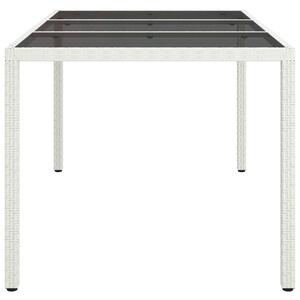 VidaXL fehér polyrattan és edzett üveg kerti asztal 150 x 90 x 75 cm