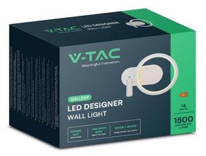 V-TAC 14W Fali designer lámpa, fehér házzal, természetes fehér - SKU 14982