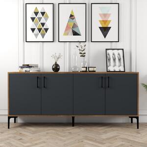 Kiev komód, dió-antracit, 180 cm