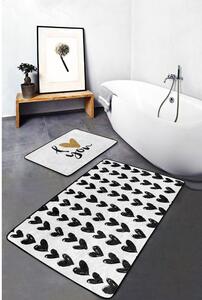 Fehér-fekete fürdőszobai kilépő szett 2 db-os 60x100 cm – Mila Home