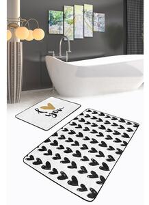 Fehér-fekete fürdőszobai kilépő szett 2 db-os 100x60 cm - Minimalist Home World