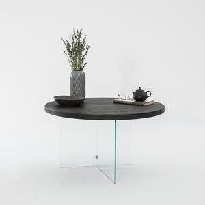 Serenity üveg dohányzóasztal, antracit-átlátszó, 70 cm