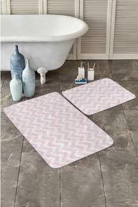 Fehér-rózsaszín fürdőszobai kilépő szett 2 db-os 100x60 cm - Minimalist Home World