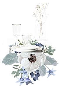 Kék-fehér asztali futó 140x45 cm - Minimalist Cushion Covers