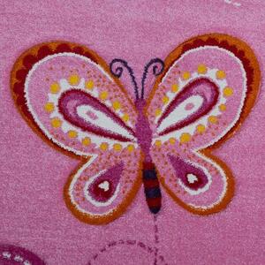Pillangók rózsaszín szőnyeg, modell 20365, 120x170cm