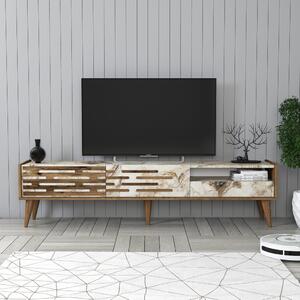 Valensiya TV-állvány, dió-fehér, 180 cm – TR845HCT5351