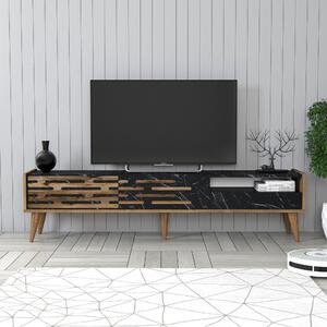 Valensiya TV-állvány, dió-fekete, 180 cm – TR845HCT5354