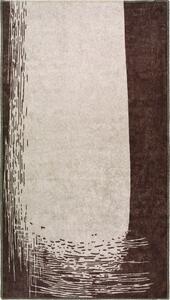 Krémszínű-sötétbarna mosható szőnyeg 150x80 cm - Vitaus