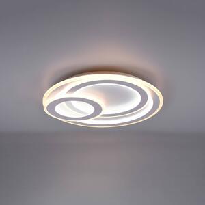 Trio Lighting LED mennyezeti lámpa Mita, távirányítóval, CCT, kerek, dimmelhető, Fehér / opál, Nappali / Étkező, fém, Modern