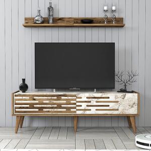 Valensiya TV-állvány, dió-fehér, 140 cm – TR845HCT5386