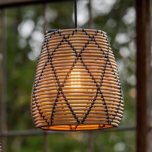 PR Home Lollo kültéri függőlámpa, természetes rattan megjelenés, Ø 28 cm, Barna / rozsda, Műanyag