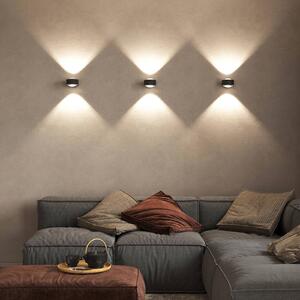 Top Light Puk Maxx Wall, LED, átlátszó lencsék, matt fekete, dimmelhető, Fekete, Nappali / Étkező, fém, Dizájn