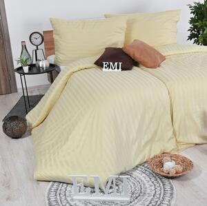 EMI vanília színű damaszt ágyneműhuzat, A standard egyszemélyes ágy szett tartalma: 1x 140x200 + 1x 70x90