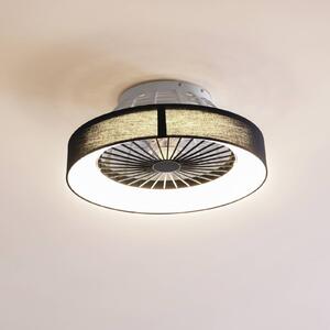 Lindby LED mennyezeti ventilátor Mace, fekete, csendes, Ø 47 cm