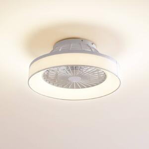 Lindby LED mennyezeti ventilátor Mace, fehér, csendes, CCT