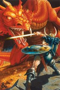 Plakát Dungeons & Dragons - Classic Red Dragon Battle, (61 x 91.5 cm)