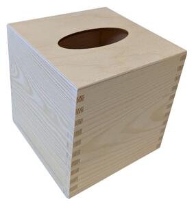 Fa papír zsebkendő doboz négyzet alakú 13 x 13 x 13 cm