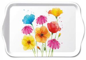 Műanyag kisebb méretű tálca - 13x21cm - Colourful Summer Flowers