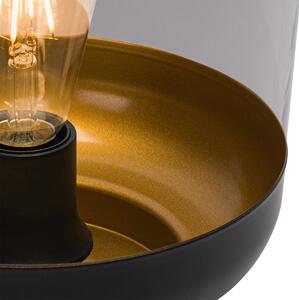Design asztali lámpa fekete, arany és füstüveggel - Kyan