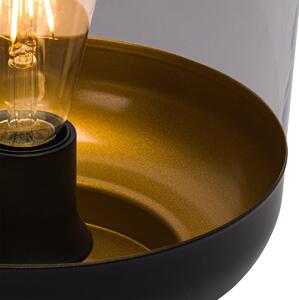 Design állólámpa fekete arannyal és füstüveggel - Kyan