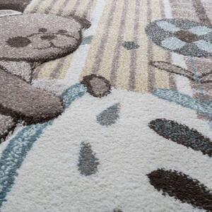 Medve dizájnos pasztell krém szőnyeg, modell 20370, 120x170cm
