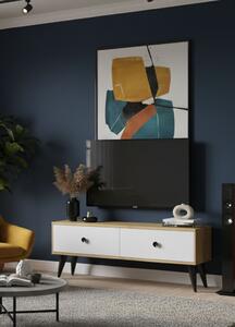 Mona TV-állvány, zafír tölgy-fehér, 120 cm