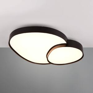 Trio Lighting LED mennyezeti lámpa Rise, fekete, 77 x 63 cm, CCT, fényerőszabályzóval, dimmelhető, Fekete, Nappali / Étkező, fém, Modern