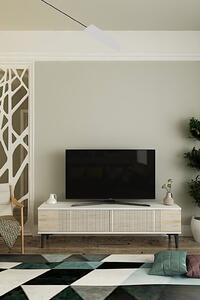 Corsa TV-állvány, fehér-travertin, 120 cm