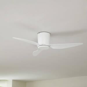 Lindby Aulo mennyezeti ventilátor, fehér, DC, csendes, Ø 123 cm, Fehér / opál, Nappali / Étkező, fém, Modern