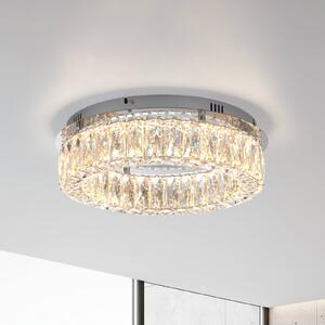 JUST LIGHT. GmbH Kulunka LED mennyezeti lámpa, vas, kristályüveg, dimmelhető, Króm / ezüst, Nappali / Étkező, fém
