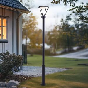 Lucande LED kültéri lámpa Elario, 222 cm, fekete, alumínium, Fekete, Alumínium, Modern