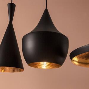 Tom Dixon Beat Fat LED függő lámpa, fekete, dimmelhető, Fekete, Nappali / Étkező, Sárgaréz, Dizájn