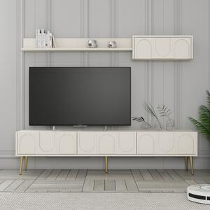Lyon TV-állvány, krém-arany, 180 cm – TR845HCT5581