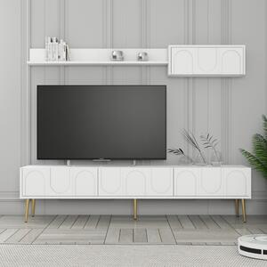 Lyon TV-állvány, fehér-arany, 180 cm – TR845HCT5580