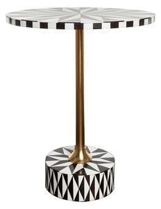 Kare Design Domero Star Geometrikus MDF Kisasztal Fehér-Fekete Arany