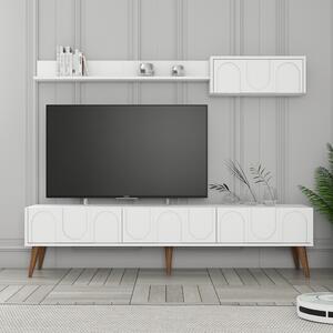 Lyon TV-állvány, fehér-dió, 180 cm – TR845HCT5586