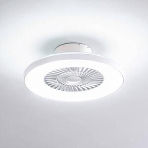 Lindby Smart LED mennyezeti ventilátor Paavo, fehér, csendes, Tuya, dimmelhető, Fehér / opál, Nappali / Étkező, Műanyag, Modern