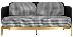 King Home Venice Luxus Kanapé Pepita Fekete-Fehér Arany Vázzal