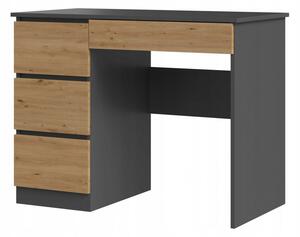 Íróasztal / számítógép asztal fiókkal - Holzmeister - 98 cm - antracit / tölgy