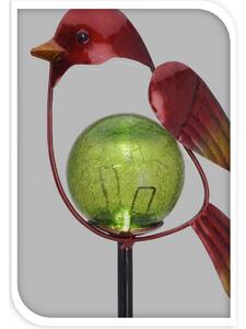 Bird szolár lámpa, piros, 13 x 6 x 52 cm