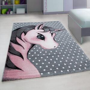 Paco Home KIDS unikornis szőnyeg, rózsaszín, 80x150 cm