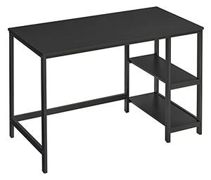Számítógépes asztal 2 polccal, bal vagy jobb oldalra szerelhető polccal, fekete