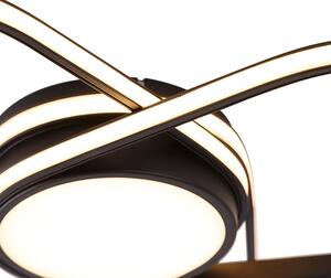 Fekete dizájn mennyezeti lámpa 3 fokozatban szabályozható LED-del - Spas