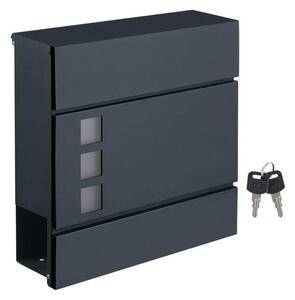 Modern postaláda újságtartóval 37x10,5x37 cm, antracitszürke