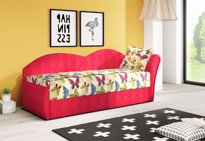 RICCARDO kinyitható kanapé, 200x80x75 cm, butterfly + piros, (butterfly 04/alova 46), jobbos
